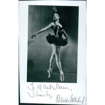 Maria Tallchief Ballerina Signed 4x6 Cut Glossy Photo JSA Authenticated