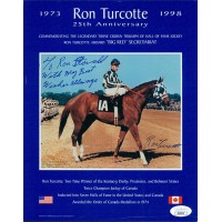 Ron Turcotte Jockey Signed 8x10 Cardstock Promo Photo JSA Authenticated