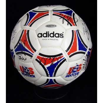 United State World Cup Team Signed Soccer Ball By 25 UDA Authenticated Cut