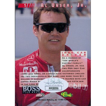 Al Unser Jr. Indy Car Racer Signed 1995 Classic Card JSA Authenticated