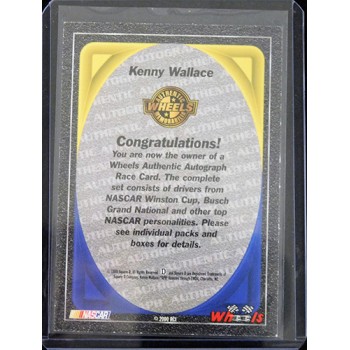 Kenny Wallace NASCAR Signed 2000 Wheels High Gear Authentic Racing Card
