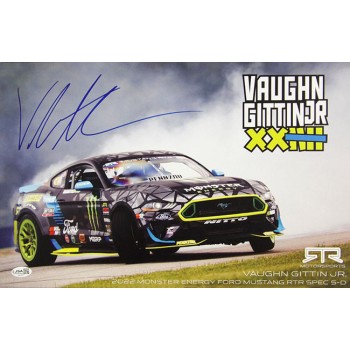 Vaughn Gittin Jr. Drifter Race Driver Signed 11x17 Poster JSA Authenticated