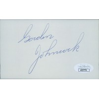 Gordon Johncock Indy Driver Signed 3x5 Index Card JSA Authenticated