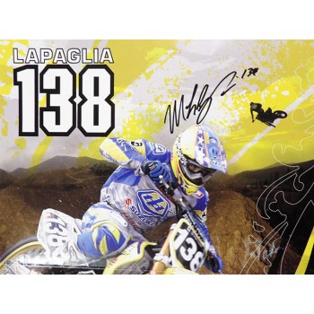 Michael LaPaglia Motocross Signed 13x19 Poster JSA Authenticated Water DMG