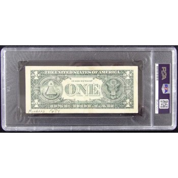 Richard Petty NASCAR Driver Signed One Dollar Bill Currency PSA Authenticated