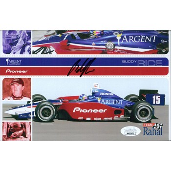 Buddy Rice Indy Car Racer Signed 5.5x8.5 Promo Stock Photo JSA Authenticated