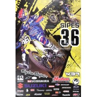 Ryan Sipes Motocross Signed 13x19 Poster JSA Authenticated Water DMG