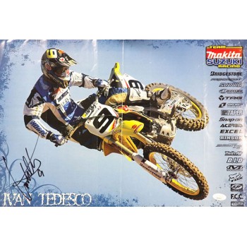 Ivan Tedesco Motocross Signed 13x19 Poster JSA Authenticated Crease DMG