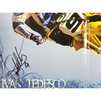 Ivan Tedesco Motocross Signed 13x19 Poster JSA Authenticated Crease DMG