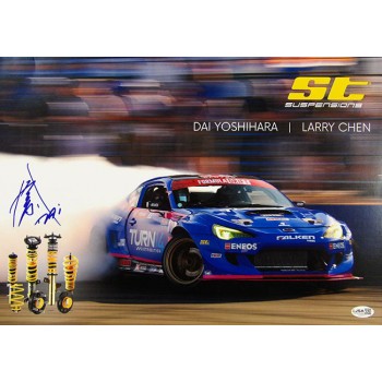 Dai Yoshihara Drifter Race Driver Signed 12x18 Cardstock Poster JSA Authentic