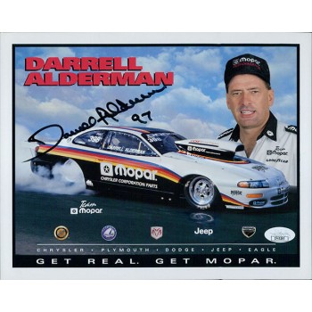 Darrell Alderman NHRA Driver Signed 8x10 Cardstock Promo Photo JSA Authenticated