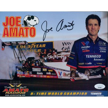 Joe Amato NHRA Driver Signed 8x10 Cardstock Promo Photo JSA Authenticated