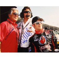 Mario Michael Andretti Indy Car Racer Signed 11x14 Glossy Photo JSA Authentic