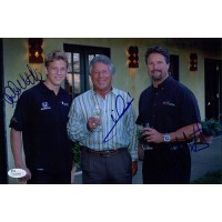 Mario, Michael & Marco Andretti Signed 8x12 Glossy Photo JSA Authenticated