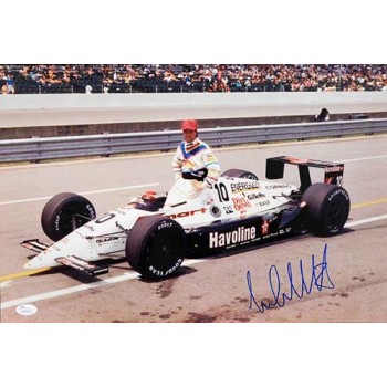 Michael Andretti Indy Car Racer Signed 12x18 Glossy Photo JSA Authenticated