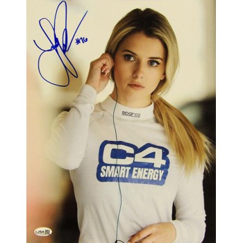 Lindsay Brewer Model Racer Signed 11x14 Glossy Photo JSA Authenticated