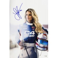 Lindsay Brewer Model Racer Signed 12x18 Glossy Photo JSA Authenticated Smudged