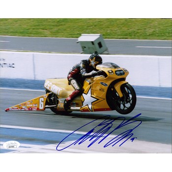 Antron Brown NHRA Motorcycle Racer Signed 8x10 Glossy Photo JSA Authenticated