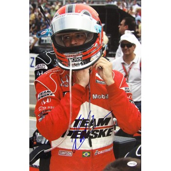 Helio Castroneves Indy Car Racer Signed 12x18 Glossy Photo JSA Authenticated
