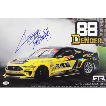 Chelsea DeNofa Drifter Race Driver Signed 11x17 Poster JSA Authenticated