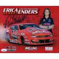 Erica Enders NHRA Driver Signed 8x10 Cardstock Promo Photo JSA Authenticated