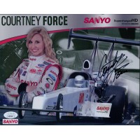 Courtney Force NHRA Driver Signed 8x10 Cardstock Promo Photo JSA Authenticated