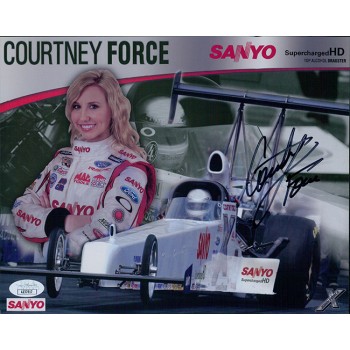 Courtney Force NHRA Driver Signed 8x10 Cardstock Promo Photo JSA Authenticated