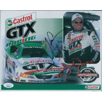 John Force NHRA Driver Signed 8x10 Cardstock Promo Photo JSA Authenticated