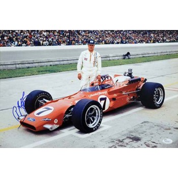 A.J. Foyt Indy Car Racer Signed 12x18 Glossy Photo JSA Authenticated