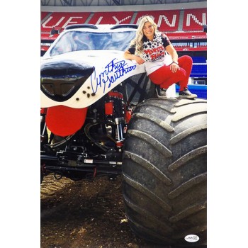 Cynthia Gauthier Monster Truck Driver Signed 12x18 Glossy Photo JSA Authentic