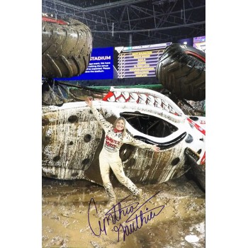 Cynthia Gauthier Monster Truck Driver Signed 12x18 Glossy Photo JSA Authentic