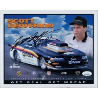 Scott Geoffrion NHRA Driver Signed 8x10 Cardstock Promo Photo JSA Authenticated Scott Geoffrion NHRA Driver Signed 8x10 Cardstock Promo Photo JSA Authenticated