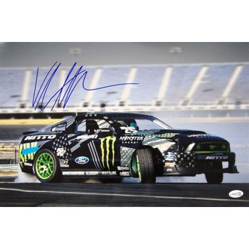Vaughn Gittin Jr. Drifter Race Driver Signed 12x18 Glossy Photo JSA Authentic