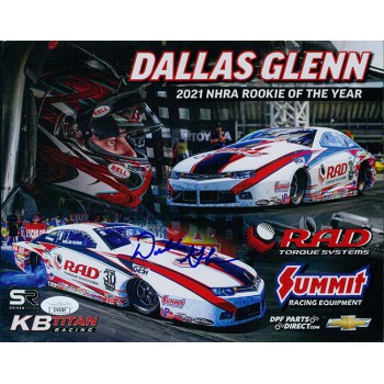 Dallas Glenn NHRA Driver Signed 8x10 Cardstock Promo Photo JSA Authenticated