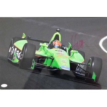 James Hinchcliffe Indy Car Racer Signed 12x18 Glossy Photo JSA Authenticated