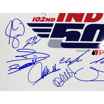Indy 500 2018 Racers Signed 12x18 Glossy Photo By 23 JSA Authenticated Sato Daly