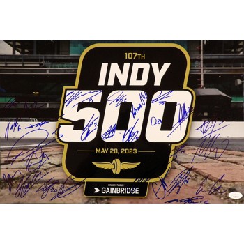Indy 500 2023 Racers Signed 12x18 Glossy Photo By 27 JSA Authentic Power Rossi