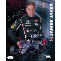 James Jakes Indy Car Racer Signed 8x10Cardstock Promo Photo JSA Authenticated