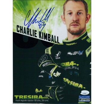 Charlie Kimball Indy Car Racer Signed 8.5x11 Cardstock Photo JSA Authenticated