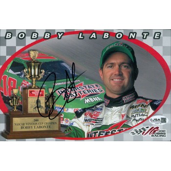 Bobby Labonte NASCAR Signed 5.5x8.5 Cardstock Promo Photo JSA Authentic