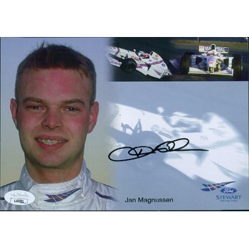 Jan Magnussen F1 Racer Signed 5.75x8.25 Promo Stock Photo JSA Authenticated
