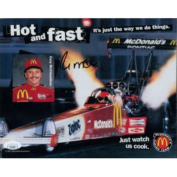 Cory McClenathan NHRA Driver Signed 8x10 Cardstock Promo Photo JSA Authenticated