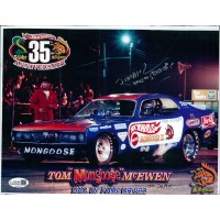 Tom McEwen NHRA Driver Signed 8.5x11 Cardstock Laser Photo JSA Authenticated