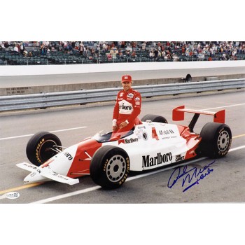 Rick Mears Indy Car Racer Signed 12x18 Glossy Photo JSA Authenticated