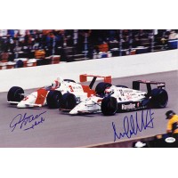 Rick Mears Michael Andretti Signed 12x18 Glossy Photo JSA Authenticated
