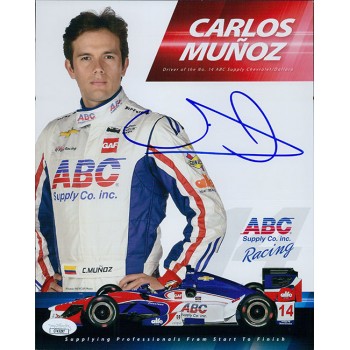 Carlos Munoz Indy Car Racer Signed 8x10 Cardstock Promo Photo JSA Authenticated