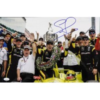 Simon Pagenaud Indy Car Racer Signed 12x18 Glossy Photo JSA Authenticated