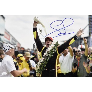 Simon Pagenaud Indy Car Racer Signed 12x18 Glossy Photo JSA Authenticated