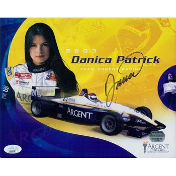 Danica Patrick CART Racer Signed 8x10 Promo Cardstock Photo JSA Authenticated