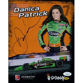 Danica Patrick IndyCar Racer Signed 8x10 Promo Cardstock Photo JSA Authenticated